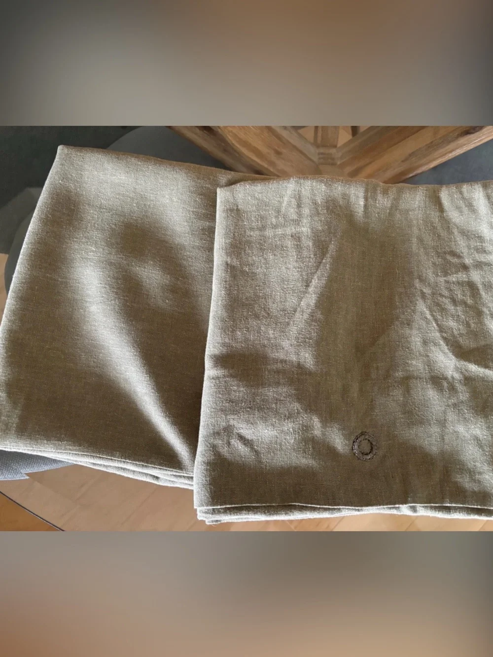 Crate & Barrel Set of 2 Hemp 20”x20” Garden Green Throw Pillow Covers